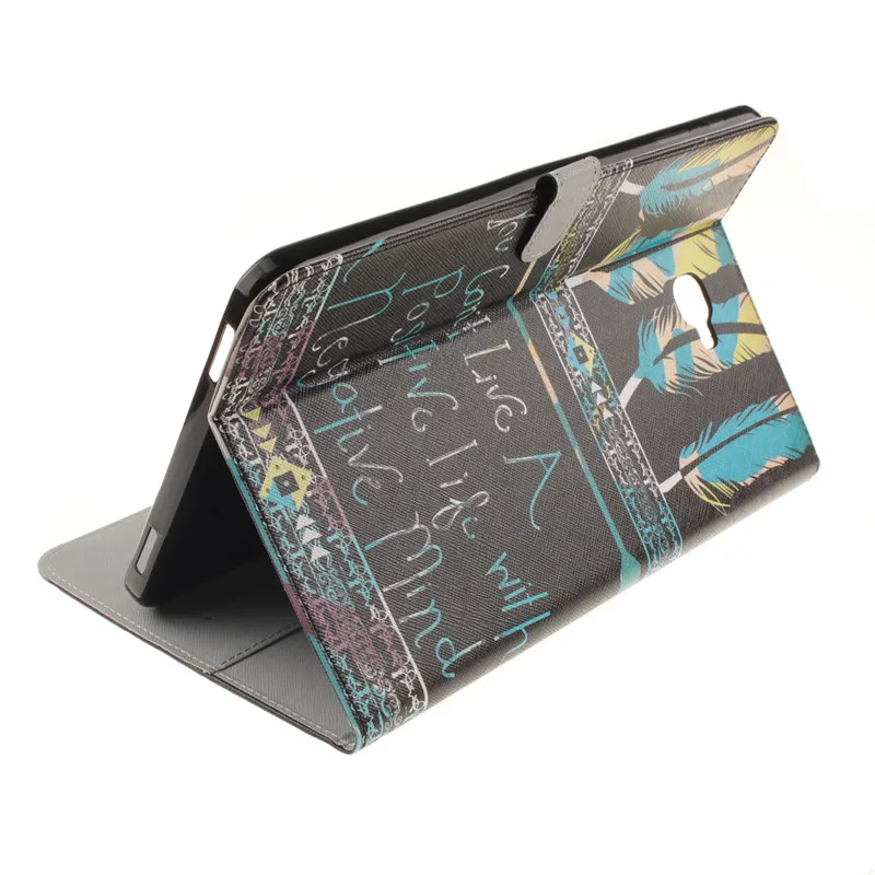 Luxury 2 Leavies PU Leather Case for Samsung Galaxy Tab A 10.1 2016 Case  T585 T580 T580N Case Stand Flip Wallet Tablet Cover (25)