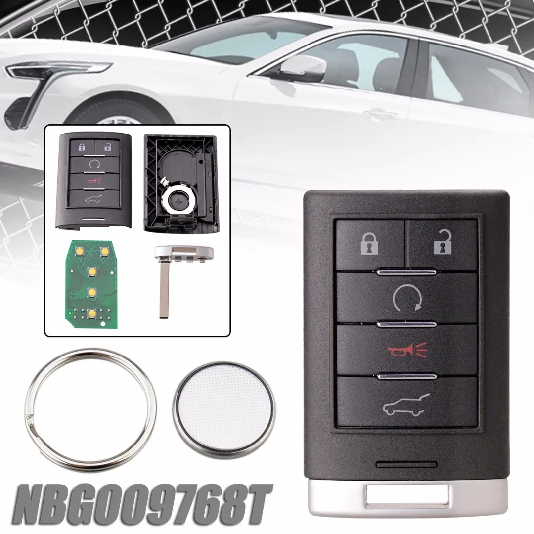 For Cadillac 10-15 SRX 13-14 ATS XTS 5 Button Dedicated Replacement Remote Key Fob Keyless Entry Key Cover 315Mhz Mayitr