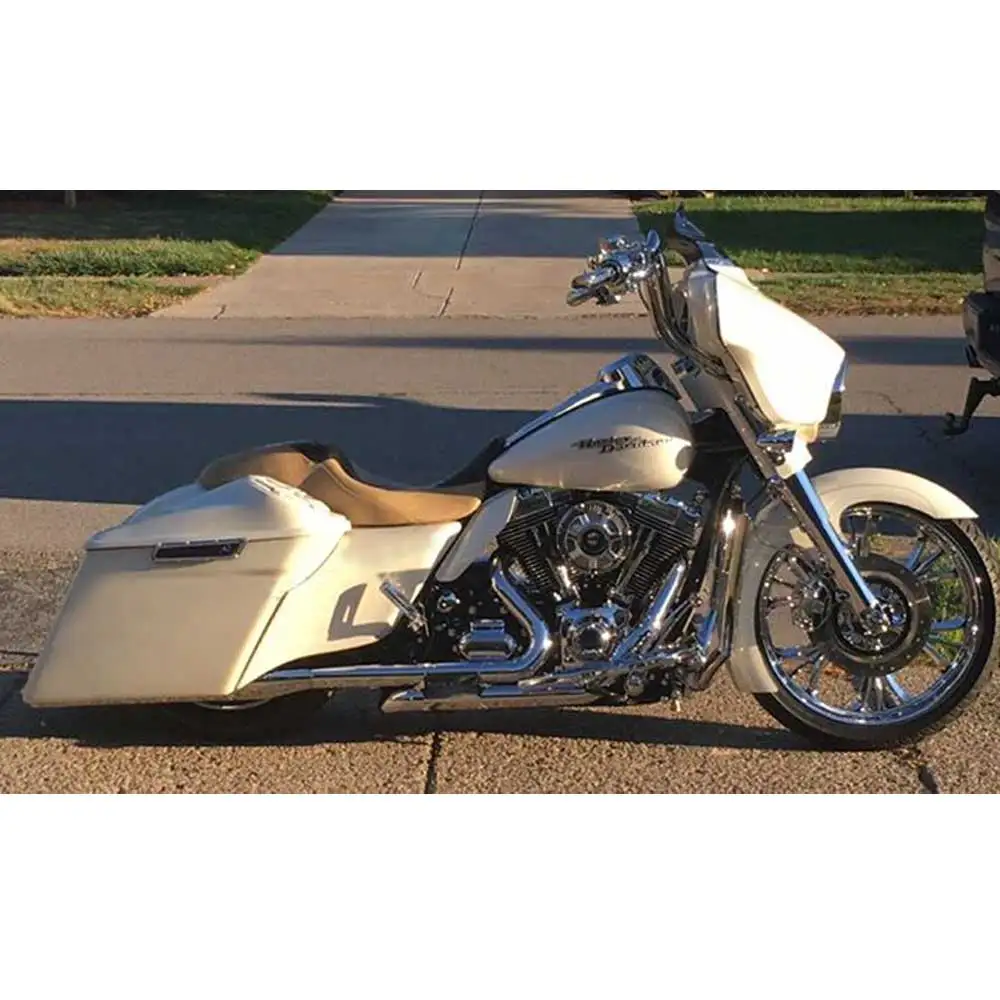 Advan Black Morocco Gold Pearl 4.5" Stretched Saddlebags for Harley Electra Street Road Glide