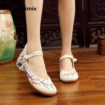 

Cresfimix zapatos de mujer women fashion comfortable embroidery cloth shoes lady casual shoes female sweet flat shoes c2226