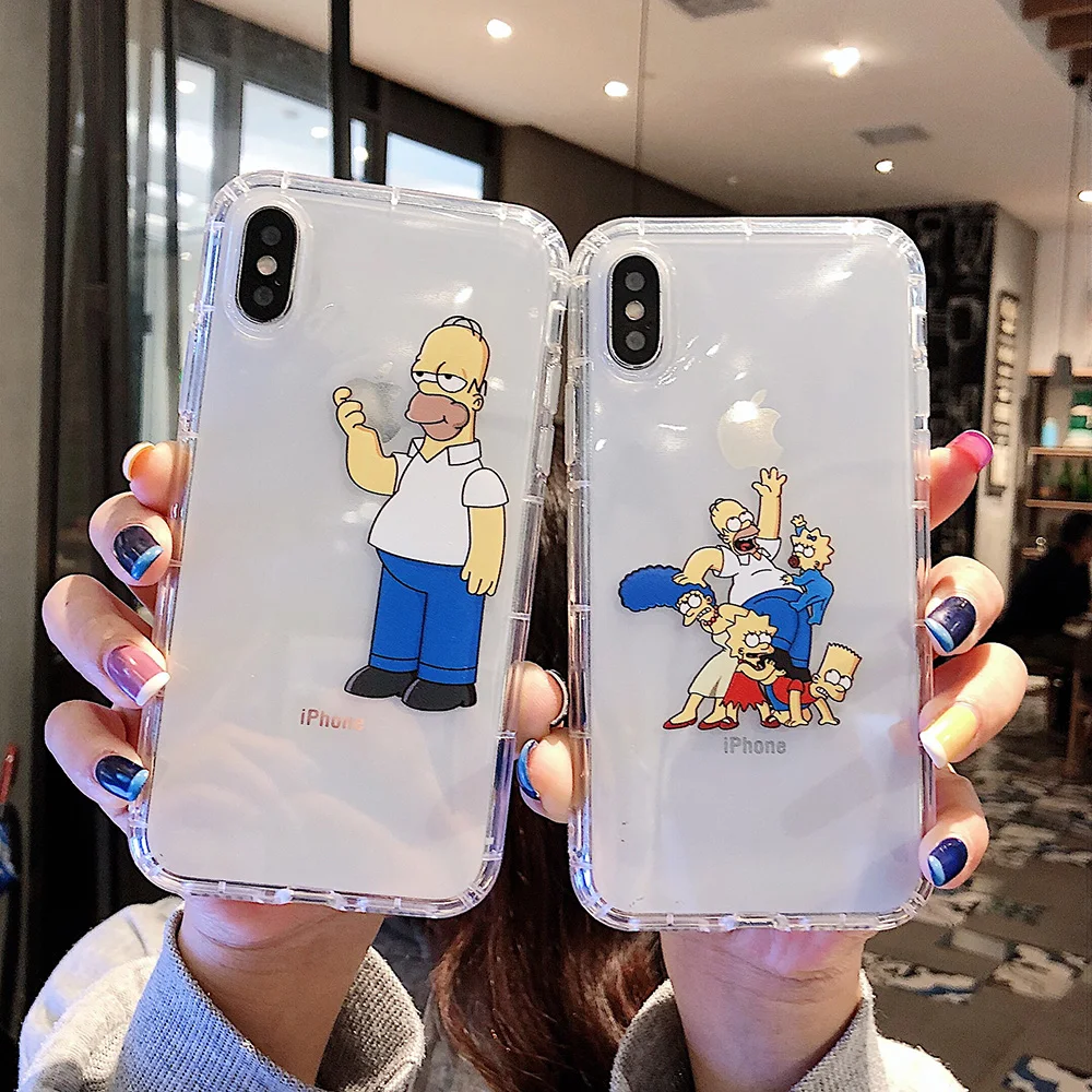 

Bart Lisa Maggie Marge Homer Simpson Family Clear Case For iPhone 11 Pro Max X XS XR 6 6S 7 8 Plus