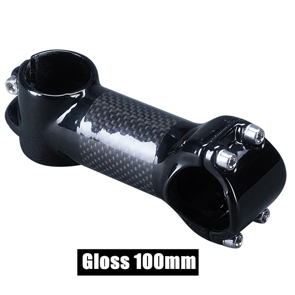 Glossy 100mm Сверхлегкий Алюминий сплав+ 3 К углерода Волокно стволовых горная дорога Велосипедный вынос руля 31.8*60/70/80/ 90/100/110/120 мм Велоспорт Запчасти - Цвет: Glossy 100mm