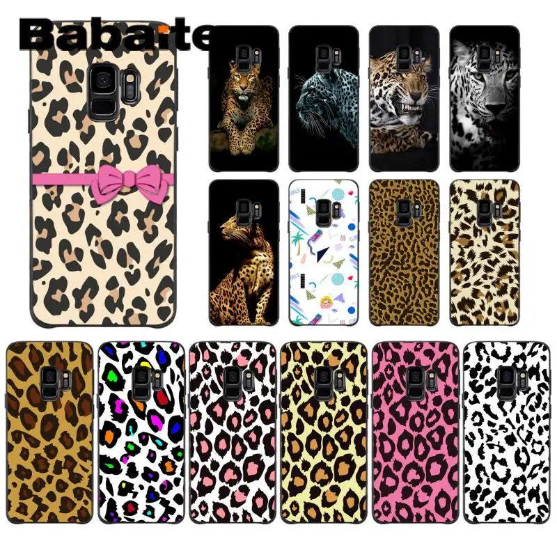 

Babaite Black and Pink Leopard Art TPU Soft Silicone Black Phone Case For Samsung Galaxy S4 S5 S6 S7 S8 S9