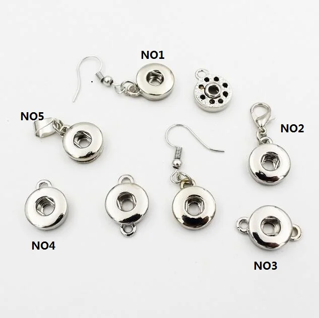 

Silver Alloy Snap Button Combination Fit 12MM Snap Button Replaceability DIY Jewelry 10Set(Each Style Of Snap Button 10Pcs)