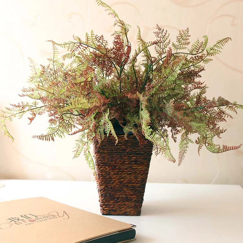 

Artificial Fern Grass Bouquet Leaf Autumn Pteris Fern Leaves Home Table Wedding Green Wall Decoration