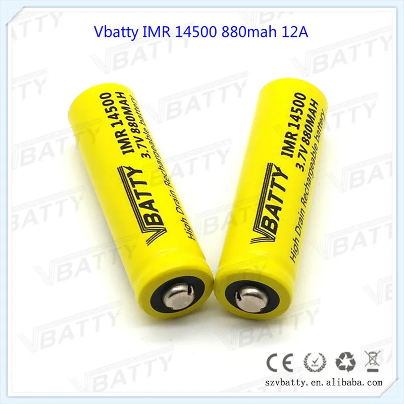 Vbatty IMR 14500 880mah Button top