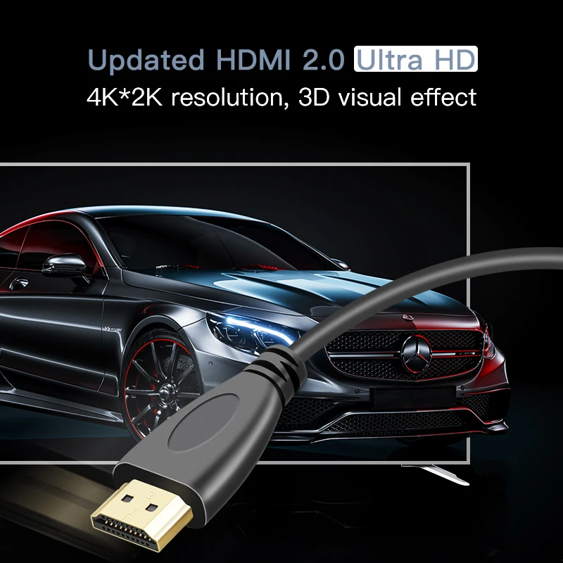 Shuliancable HDMI кабель 2,0 4K 1080P 3D высокоскоростной позолоченный HDMI для HD tv lcd ноутбука PS3 проектор компьютера xbox 360 кабель