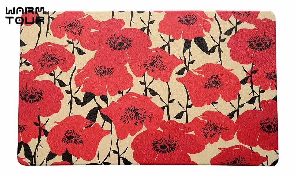WARM TOUR Custom Poppy Fields Kitchen Mat Indoor / Outdoor Doormat
