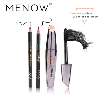 

Menow Brand Thick Mascara Set With Gift Two Pencil Black / Brown Combination Natural Curly Lasting Mascara M12002