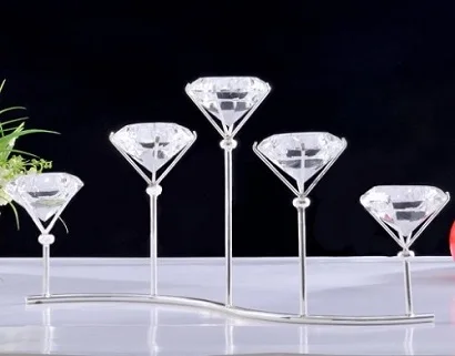 Металл crystalcandlestick алмаз мусс банкет 5 свечи подставка | Дом и сад