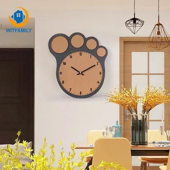 

Solid Wood Creative Wall Clock Living Room Cartoon Mute Clock Green Wooden Clock Fashion Wall Clock Wall Clock Home Decoration