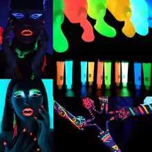 Вечерние неоновые краски для лица, светящиеся в темноте, флуоресцентные, масляные, светящиеся