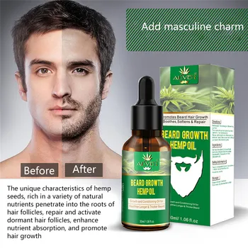 

Beard Growth Liquid Hemp Oil Conditioner Grooming Moisturizing Moustache Care Hot Mdf