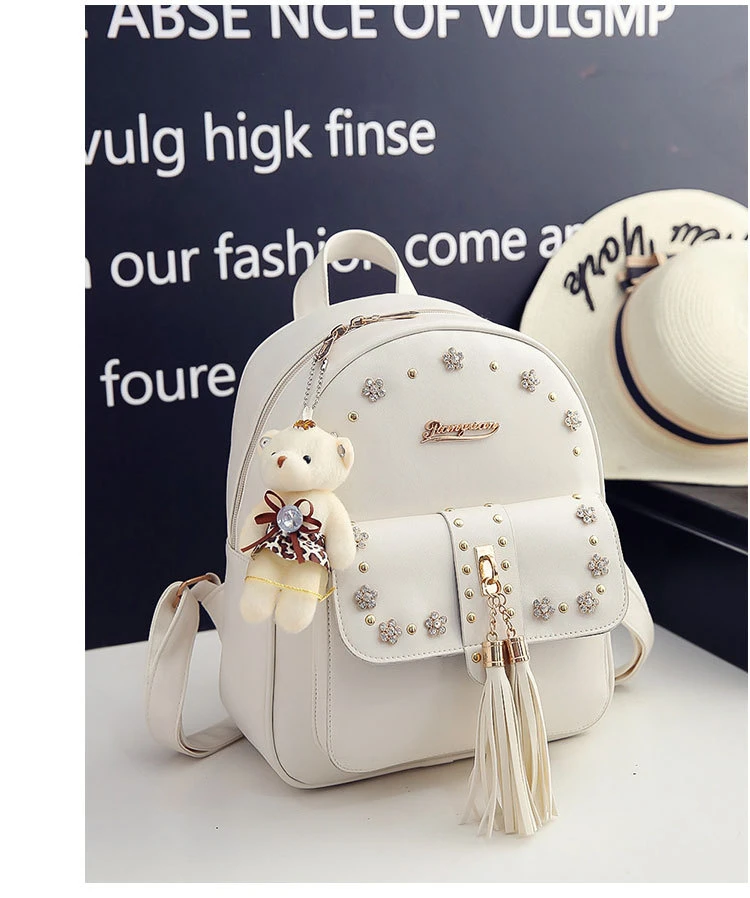 Amberler Fashion Women PU Leather Backpack Large Capacity Ladies Shoulder Travel Backpacks For Teenage Girls School Bags Female