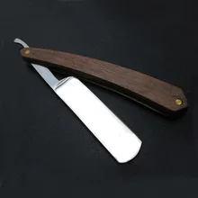 Прямой нож для бритья Парикмахерская бритва с деревянной ручкой