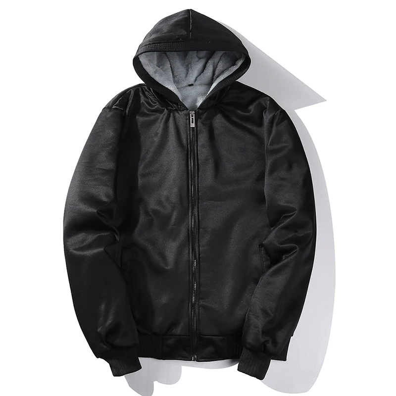 

Solid Winter Bomber Jacket Streetwear Men Hooded Thick Warm Coat Windbreaker Men's Jacket Chamarras Plus Size 5XL Men Outerwear