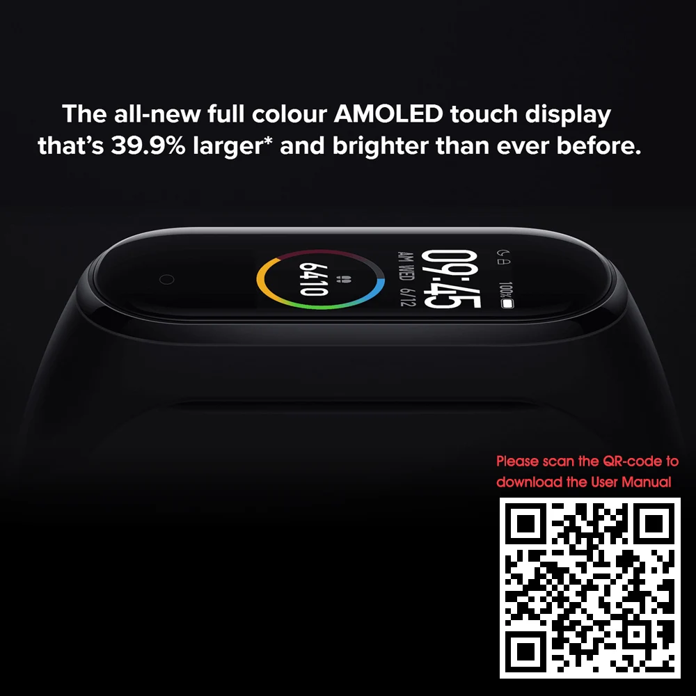 Оригинальный мужской смарт браслет Xiaomi Mi Band 4 фитнес Miband с пульсометром цветной