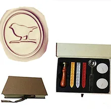 Винтаж Птица на ветке индивидуальный логотип свадебные приглашения Воск уплотнительное штамп Щупы для мангала плавления ложка подарочная коробка комплект