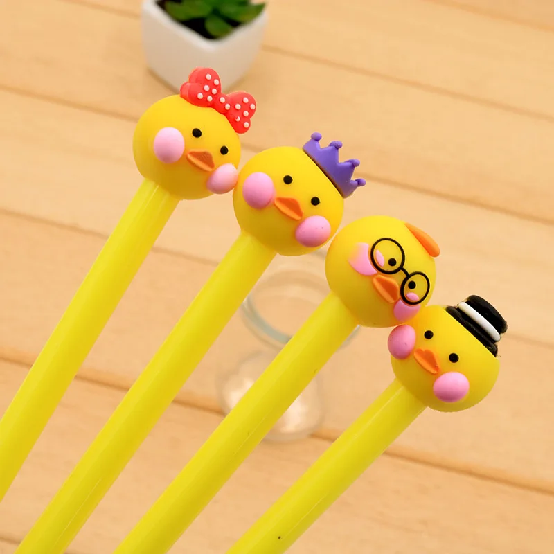 36 Pcs Creative Cartoon Cute Fashion Duck Neutral Pen Black 0.38mm Student Neutral Pen Wholesale Kawaii School Supplies