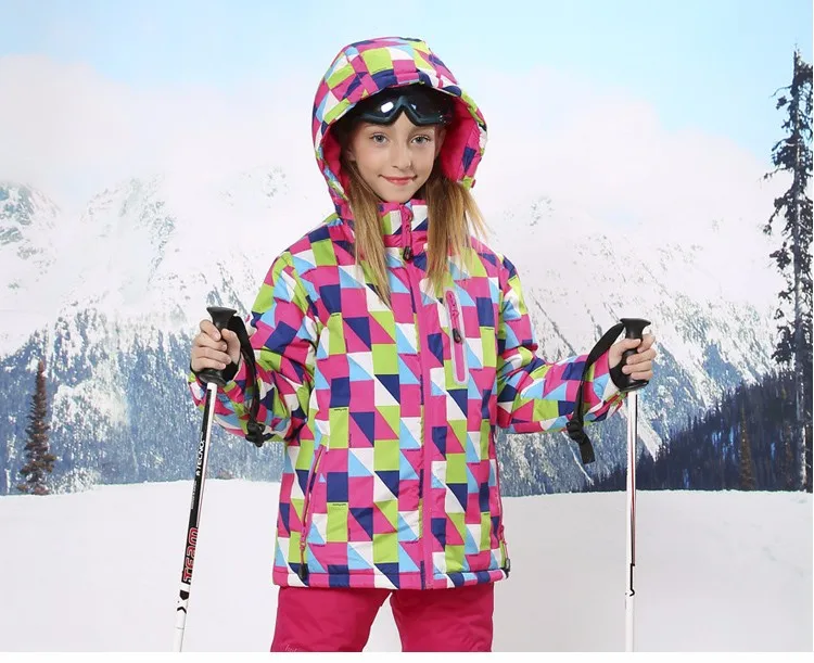 Новинка года,, лыжный костюм для мальчиков и девочек водонепроницаемые ветрозащитные зимние штаны+ куртка комплект, зимняя спортивная детская утепленная одежда