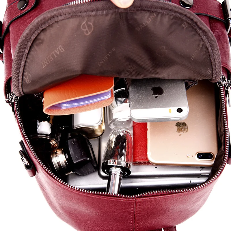 2018 Mochilas de cuero de mujer para niñas Sac a Dos mujeres mochila de viaje Mochila De mujer mochila Vintage mochila de hombro de mujer