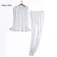 Натуральный шелк, трикотажное Мужское нижнее белье, чистый шелк, v-образный вырез, термобелье, шелк, двусторонняя трикотажная пижама, набор