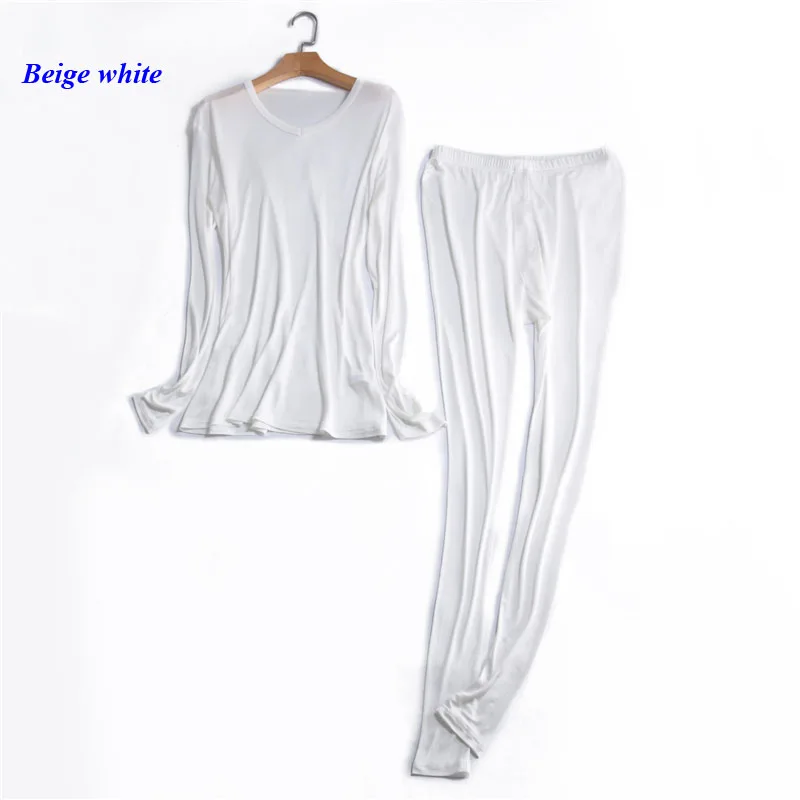 

100% natural silk knitted underwear men,pure silk V-neck thermal underwear set,100% silk double-faced knitted pajamas set
