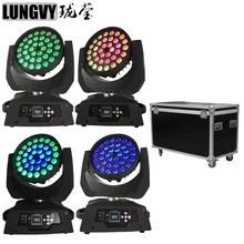 4 шт./партия упаковочный кофр RGBAW УФ 36x18 Вт 6в1 светодиодный зум движущаяся головка сценическое оборудование сценический Dj диско свет