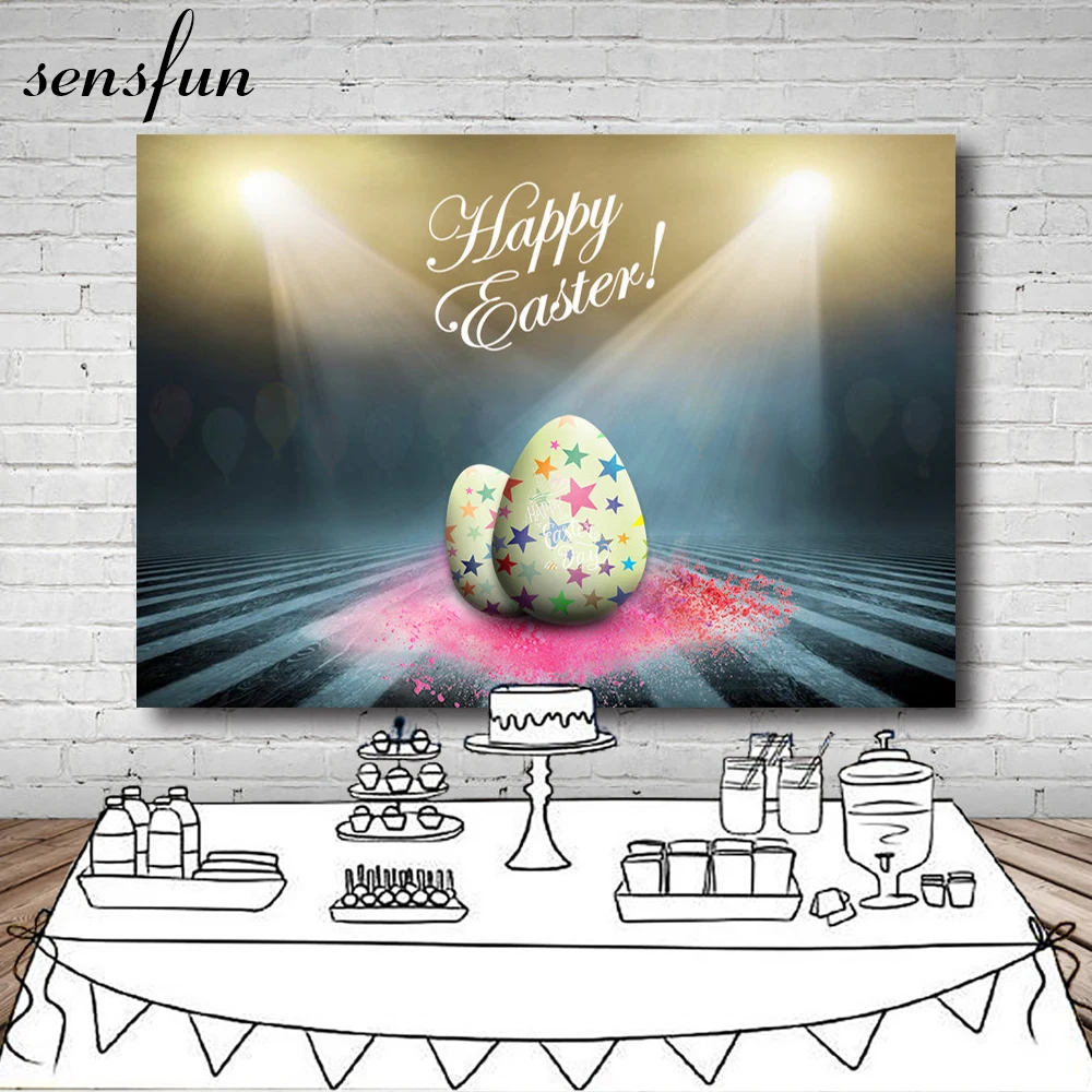 Happy Easter Egg Backgrounds Stage Lighting Newborn Baby Shower Photography Backdrop For Photo Studio 7x5ft Vinyl Polyester | Электроника