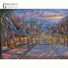 

Street view 5d DIY diamond painting Round full square diamond embroidery Cross stitch pictures of rhinestones Wedding decoration