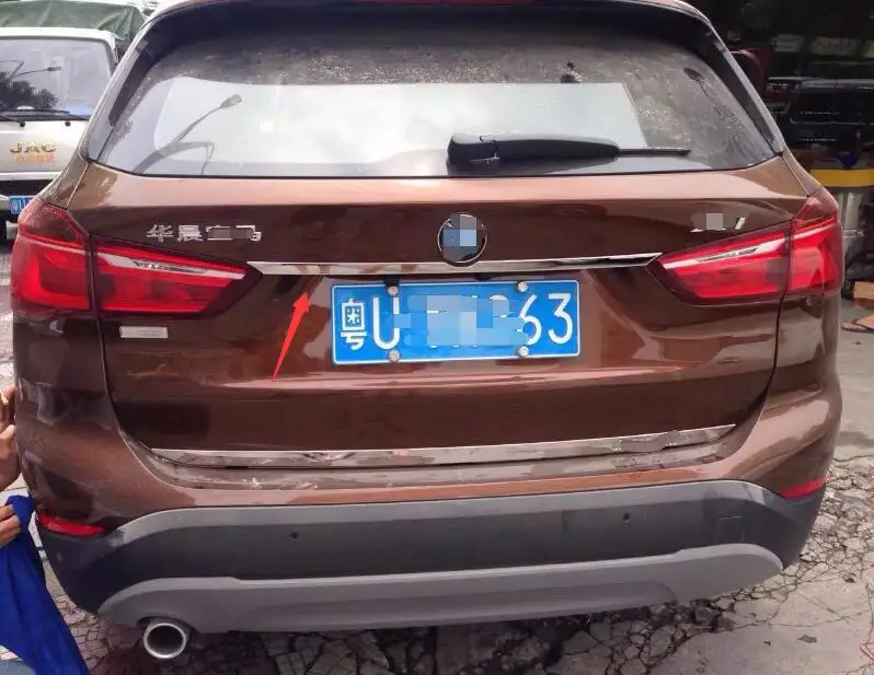 Для BMW X1 F48 из нержавеющей стали на заднее отделение кузова крышкой рельефная Накладка для отделки 1 шт