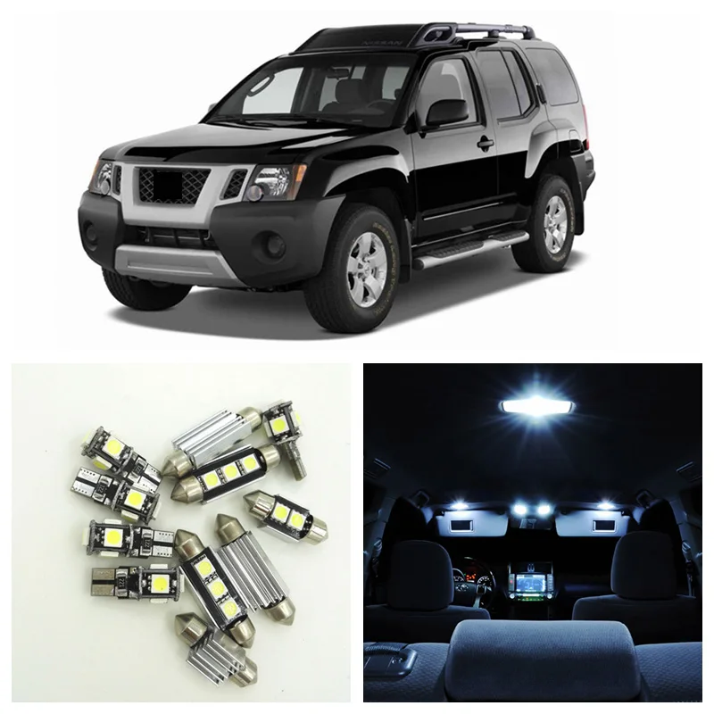 10pcs White LED Light Bulbs Interior Package Kit For Nissan Xterra 2005