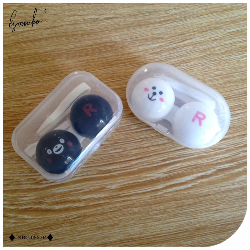 

Lymouko Mini Cute Little Rabbit Black Bear Portable Contact Lens Case for Women Holder Storage Container Contact Lenses Box