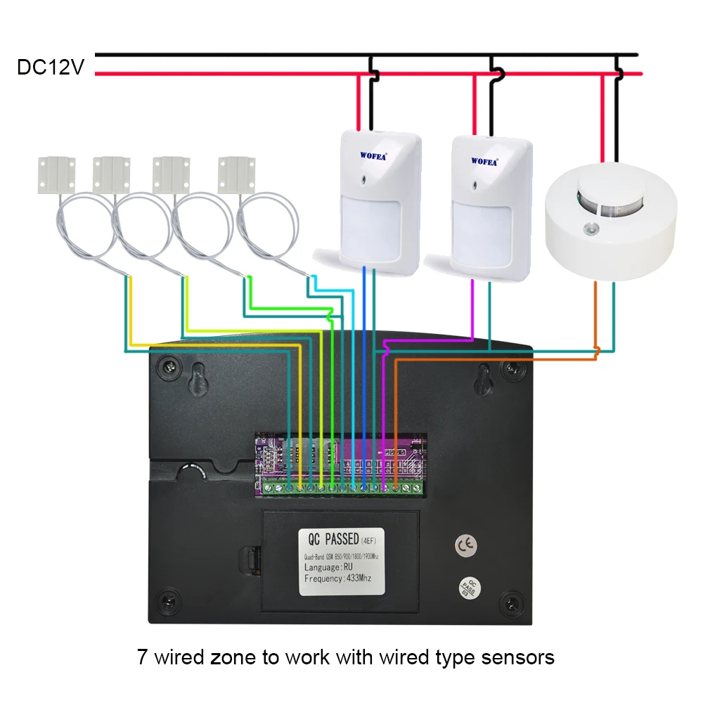 Free shipping Wofea IOS Android APP Control Wireless Home Security GSM Alarm System two way Intercom SMS notice for power off