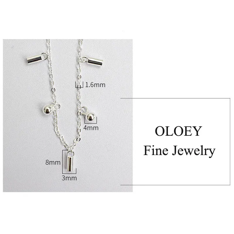 OLOEY, настоящая серебряные бусины 925 пробы, висячая цепочка, ножной браслет для женщин, девушек, друзей, ювелирное изделие, браслет на ногу, хорошее ювелирное изделие YMA004