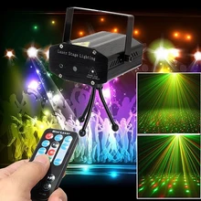 Mini DJ Disco Party LED Rolling Stage Light Remote Control Laser Projector