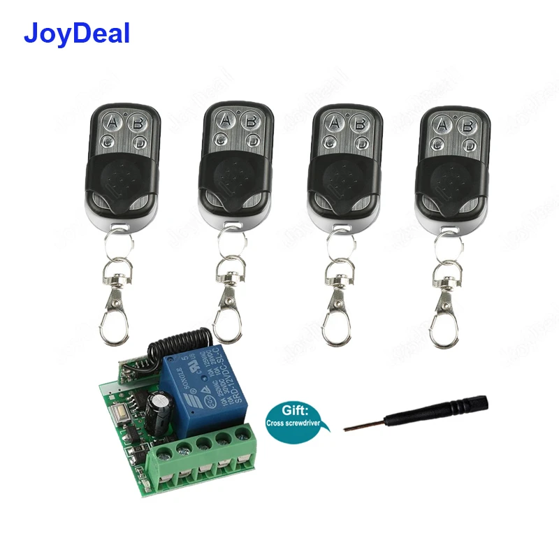DC12V Relay 1CH 433MHZ Wireless RF Garage Door Remote Control Switch Transmitter