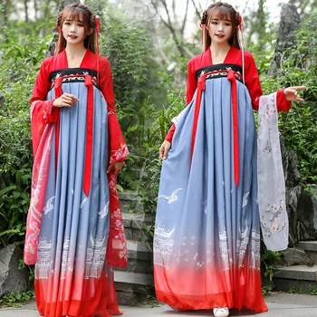 

Hanfu Women Chinese Minority Dance Costumes Fairy Princess Dresses Folklorique Dress Traditional Tang Dynasty Clothes DN3601