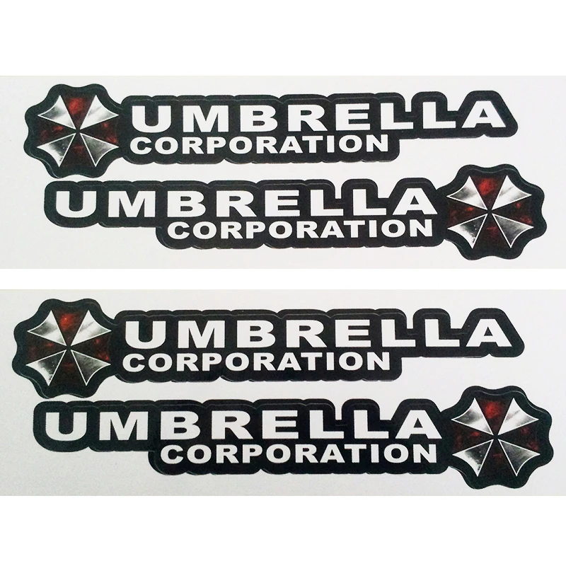 4PCS/lot Resident Evil Umbrella Corporation Logo Glue Sticker Car Decal Covers Waterproof for All cars on Car Handle Knob