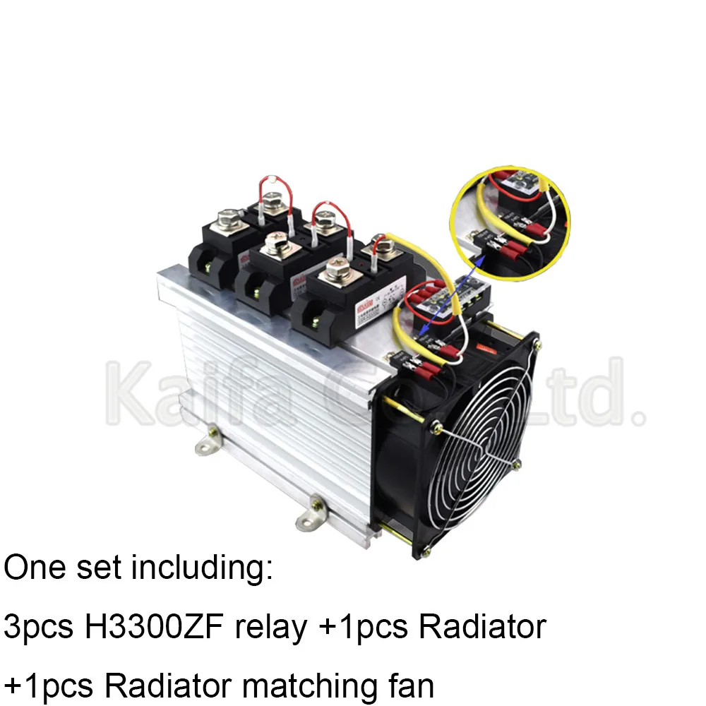 

H3300ZF-3 three phase DC to AC 300A 4-32VDC industrial grade solid state relay set/SSR set Not incluidng tax