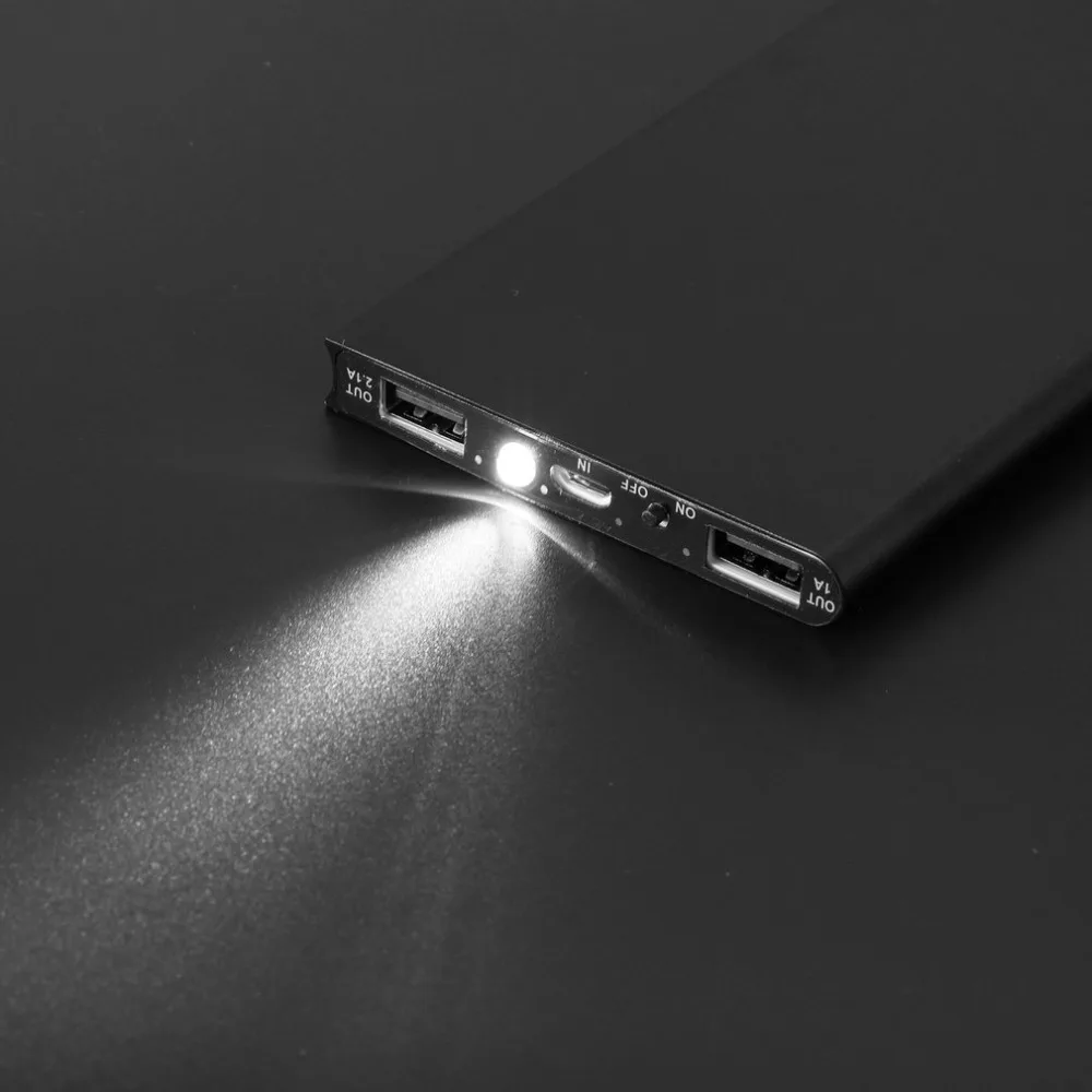 8000mAH Power Bank USB Powerbank Charger for Phone Portable Ultra Thin External Battery with LED Light 5V/2.1A Powerbank
