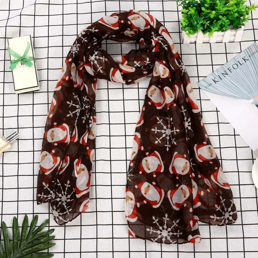 

2018 Merry Christmas winter scarves for women shawls and wraps lady Printed Snowflake Satin-Silk Square Scarf Shawl Sep22