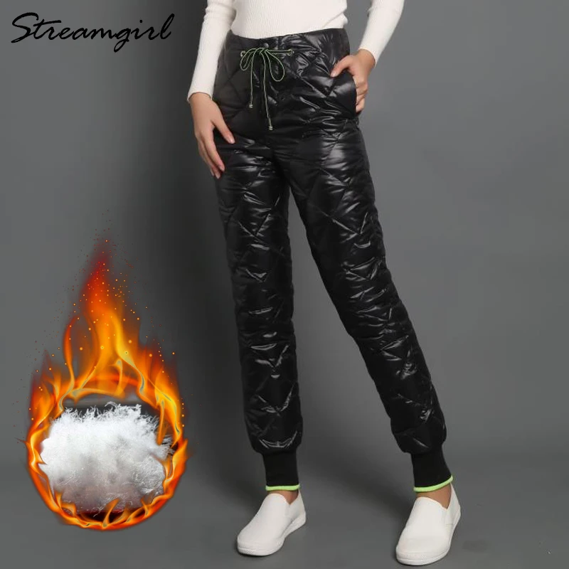 Зимние брюки Streamgirl на утином пуху женские с высокой талией теплые зимние