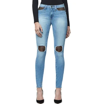 

Mid Rise Butt Lifting Stretch Skinny Jeans Woman Fish Net Mom Jeans Ripped Denim Pants Outfit Curvy Long Slim Pencil Trouser new