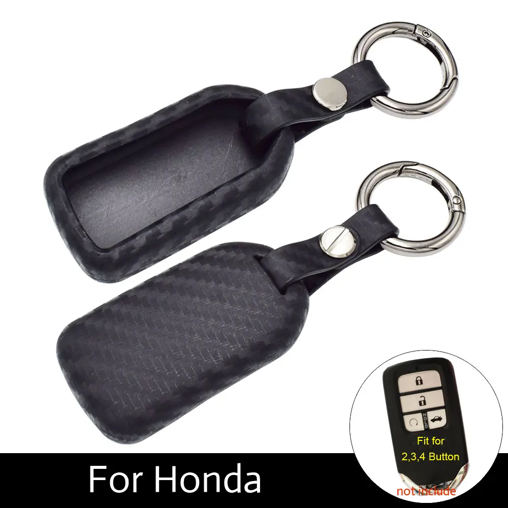 

Carbon Fiber Pattern Silicone Car Key Case For Honda Civic Accord Pilot Fit Crv Odyssey Hrv Crosstour Smart Keys 2/3/4 Buttons