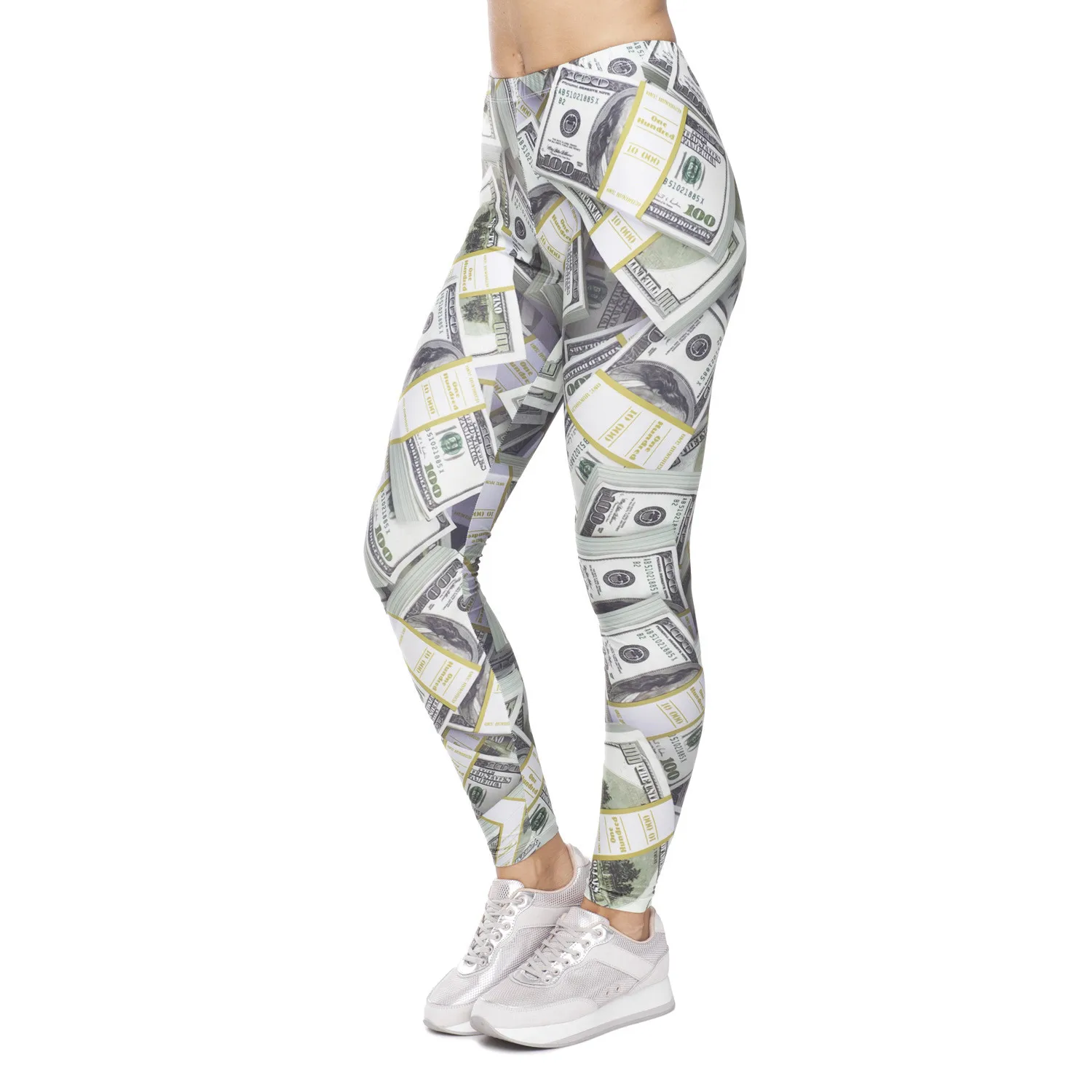 Cash Leggings Money Dollar Graphic Full Printed Pants Fitness Casual Women Legging Stretchy Workout Trousers Slim Sexy Legging Leggings