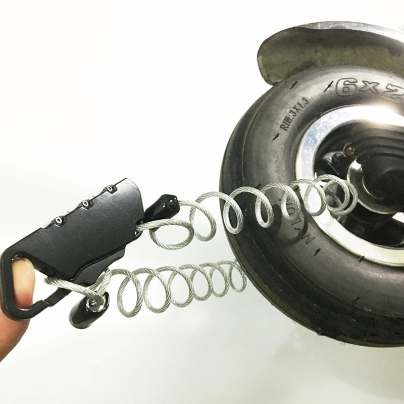 

Disc Brakes Code Lock Anti-Theft for Xiaomi Mijia M365 Electric Scooter Skateboard Wheels Hub Lock with Steel Wire Theft-Proof
