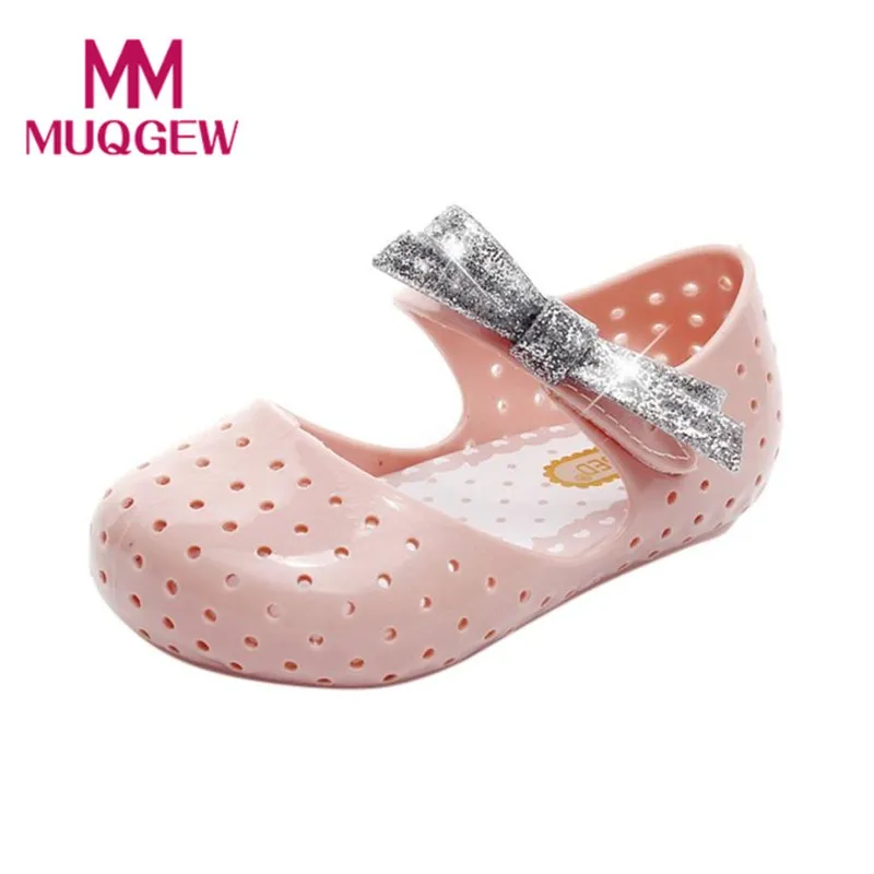 

MUQGE0W 2018 New Mini girls Shoes Crystal Jelly Sandals Children Hollow Shoes Toddler Girls kids Sandals princess Pink #5-6