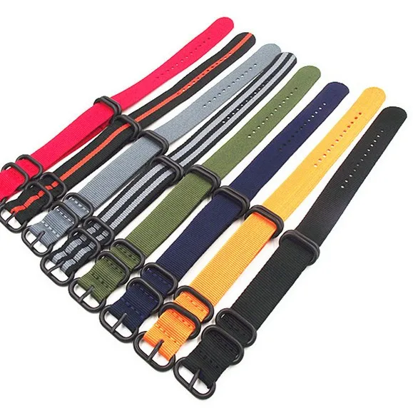 

1PCS Heavy duty nylon straps 18mm 20mm 22mm 24mm Nylon Watch band NATO strap zulu strap watch strap ring buckle -HDNS01