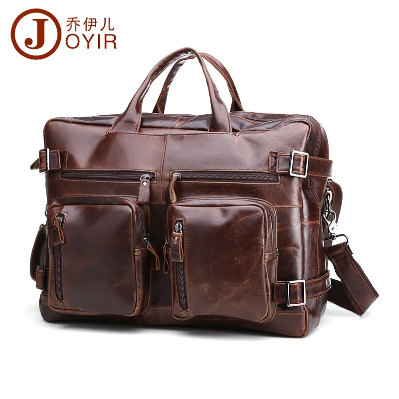 European Vintage Style Genuine leather bag High grade Oil wax Cowskin